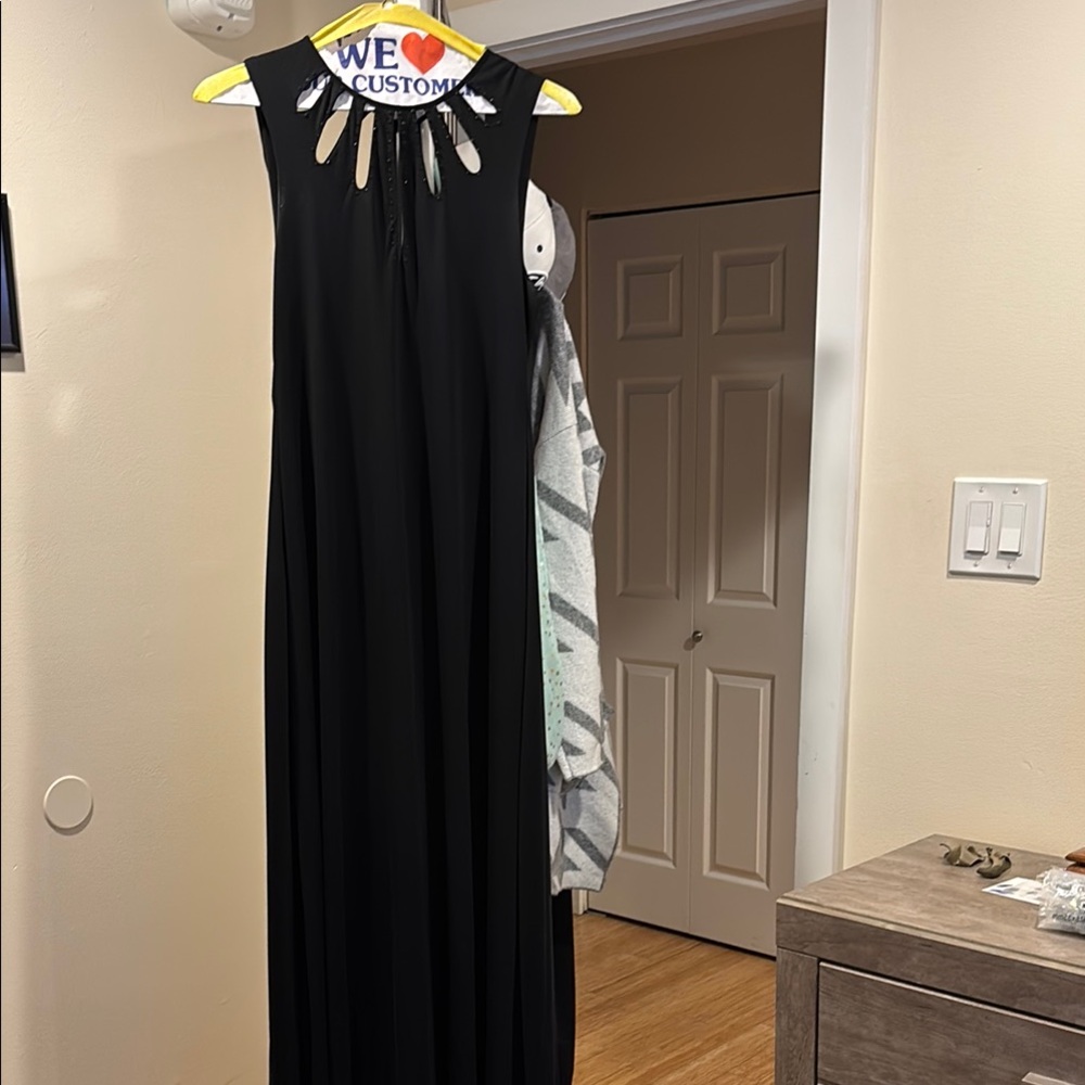 BCBGMaxAzria Black Halter Backless Gown